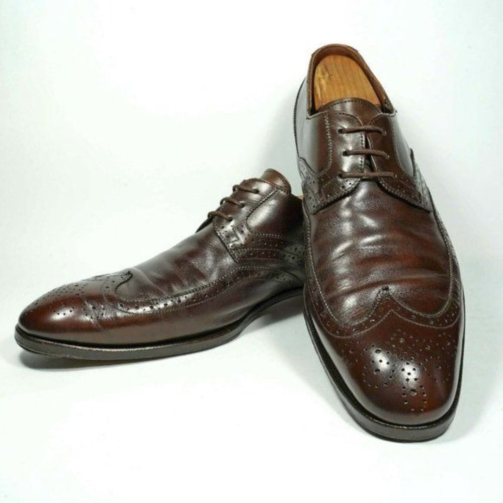 SALVATORE FERRAGAMO Lavorazione Mens 10.5 Brown Italian Designer Dress Oxfords - Picture 3 of 16